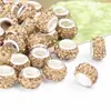 Contas com furo grande de strass Contas espaçadoras Shambhala Contas de argila com incrustação de diamantes colar pulseira DIY feitos à mão acessórios para roupas contas soltas Novo