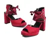 Sandalias Boca de Pez Europeas y Americanas Correa de Encaje Botines Suela Gruesa Sandalias de Tacón Alto Grueso Talla Grande 40-47 Exportación Transfronteriza