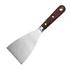 Rascador de Pintor Mango de Madera Colorido Acero Inoxidable Cabeza de Acero Paleta para Masilla Paleta para Ceniza y Aceite Set de Cuatro Piezas para Pared