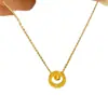 Anel de ouro de areia vietnamita colar transportador entrelaçado corrente clavicular transportador banhado a ouro de latão feminino para presente de namorada atacado