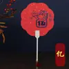 Abanico Rojo de Año Nuevo con Papel Grueso para Caligrafía, Abanico de Caligrafía Estilo Chino, Abanico Festivo con Purpurina Dorada, Abanico de Atrezo para Fotos del Festival de Primavera