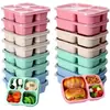 Caja de Comida de Trigo, Caja de Snacks, Tapa Transparente de Cuatro Compartimentos, Bandeja para Snacks, Caja de Frutos Secos, Caja de Snacks para Preparar Té, Plato para Snacks Conservador de Frescura