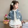 Vestido de Mezclilla para Niña de Primavera y Otoño, Nuevo Conjunto de Otoño 2025, Vestido de Otoño para Niños, Conjunto de Vestido de Pastel Princesa para Bebé