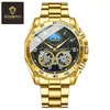 Reloj de Doble Volante para Hombre Máquina No Automática Mecánico Hueco Multifuncional Moda Luminoso Resistente al Agua Transfronterizo