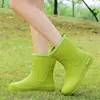Botas de Lluvia Transfronterizas para Mujer para el Trayecto, Botas de Lluvia Impermeables, Cubrezapatos de Moda de Media Caña, Zapatos de Goma Resistentes al Desgaste con Suela Blanda Antideslizante para Mujer