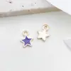 1 Colgante Morado con Goteo de Aceite Estilo Coreano DIY Pulsera de Aleación de Zinc Colgante para Collar Pendiente Colgante para Llavero Accesorios de Joyería
