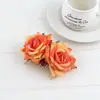 Peine para el cabello de terciopelo rosa transfronterizo, Pasador de pelo vintage para novia, Accesorio para el cabello de doble flor artificial con borde enrollado color burdeos para mujer