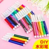 Bolígrafo de acuarela de 12 colores y 6 colores para niños, ideal para colorear, pintar y grafiti, papelería.