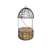 Gaiola de Pássaro de Ferro Cesta Suspensa Arame Jardinagem Mercearia Decoração de Jardim Exterior Grades Antigas de Flores Suporte para Vasos de Flores Suporte de Parede