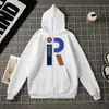 Sudadera con cremallera y estampado de la letra R, diseño simple y moderno, suéter exterior casual holgado
