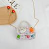 Bolso de Hombro de Conejito para Niña Cadena de Perlas de Mano Algodón y Lino Bolso Cuadrado Pequeño Infantil Ketong Accesorios Lindos Bolso Cruzado