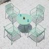 Mesa y Sillas Metálicas Modernas Sencillas para Exteriores Combinación Patio de Casa Mesa y Sillas de Ocio Multicolores Color Brillante al Aire Libre