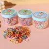 Caja Pequeña de Gomas Elásticas para Niños, Gomas Desechables para el Cabello de Niñas, Cuerda Elástica Fuerte y Continua para Cabello de Bebé, Accesorios para el Cabello de Goma Elástica Que No Dañan el Cabello