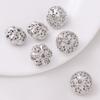 Cobre que conserva el color Oro Blanco cuentas planas huecas pulsera de cuentas hechas a mano diy accesorios para pulsera collar de bola hueca