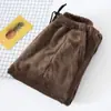 Pijama de Franela de Invierno para Hombre y Mujer, Pantalones Cálidos Engrosados, Talla Grande Holgada, Pantalones Cálidos para el Hogar, Cómodos para Usar Afuera