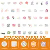 100 novos pequenos adesivos fofos de desenho animado rosa dinamarquês frescos DIY criativo material de escritório copo computador geladeira
