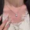 Colar Gargantilha com Pingente de Pérola Imitação e Zircônia Moda Feminina Versão Coreana Luxo Leve High-End Personalidade Versátil Corrente para Clavícula