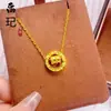 Tienda de Oro Mismo Estilo Collar de Corazón Picado Chapado en Oro Alta Retención de Color Floral Mariposa Moneda de los Cinco Emperadores Collar Venta al por Mayor