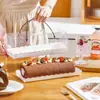 Rolo de bolo portátil estilo suíço-japonês, rolo de dragão transparente dos sonhos, rolo de bolo toalha comprida, caixa de embalagem para bolos finos, caixa retangular