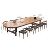 Mesa de conferencias moderna y sencilla de madera maciza, mesa larga ovalada, mesa grande de negociación y capacitación, mesa larga, escritorio para personal