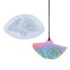Molde de silicona decorativo para colgante de coche con diseño de abanico chino antiguo, con hebilla de ping-pong y pegamento de cristal.