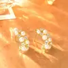 Brincos de Zircônia Pérola de Alto Padrão em Formato de C, Versáteis para o Dia a Dia, Acessórios de Orelha Modernos e Exquisitos, Joias Estilosas e da Moda Estilo Celebridade da Internet