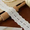 Encaje de Algodón Blanco/Albaricoque de 5 cm de Ancho con Agujeros Bordados Hecho a Mano Accesorios Decorativos para Ropa DIY
