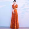Traje de Coro con Lentejuelas Nuevo Estilo Canto Rojo Interpretación de Canción Traje de Director Interpretación de Anfitrión Vestido de Noche Falda Larga