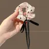 Elástico de Cabelo Oversized Estilo Coreano Intestino de Porco, Corda de Cabelo Versátil com Renda de Bolinhas, Elástico para Rabo de Cavalo Alto, Elástico de Borracha, Acessório de Cabelo de Alta Qualidade