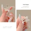 Mini pinza de garra iridiscente láser estilo coreano para mujer, pasador de lujo de alta gama, elegante pinza para el pelo de coleta semi-recogida, accesorio para el pelo