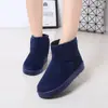 Botines Planos Cortos 2026 5854 Botas de Nieve para Mujer, Talla Grande, Nuevo Estilo Otoño e Invierno, Suela Plana, Engrosados, Forro de Felpa, Zapatos de Algodón Calientes