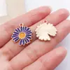 Accesorios para Joyería DIY Transfronterizos Margarita Morada Aleación Esmalte Colgante Collar Pulsera Pendientes Llavero Dijes
