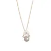 Colar Pingente Flor de Concha Fresca Pérola Único e Estiloso, Corrente de Clavícula Versátil de Luxo Leve Personalizada Atacado