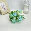 Ramo de Rosas y Hortensias Artificiales de 5 Ramas, Flores Falsas para Decoración del Hogar, Bodas y Paisajismo
