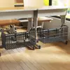 Cesta suspensa para mesa de estudante, prateleira de armazenamento sem furos, prateleira de armazenamento de livros de grande capacidade sob a mesa da sala de aula, prateleira de cestos de armazenamento