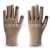 Guantes de lana de punto al por mayor para hombre, invierno, cálidos, versión coreana de la etiqueta, engrosados, con terciopelo, para pantalla táctil, nuevos, ampliados