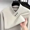 Moletom masculino com gola V para comércio exterior transfronteiriço, blusa base térmica casual de manga longa lisa para primavera e outono, roupas masculinas para pais