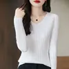 Suéter ajustado de manga larga para mujer, cálido, antipelusa, jersey, top versátil con cuello, nuevo estilo otoño e invierno, negro, talla única