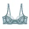 Lencería Sexy Transparente Transfronteriza para Mujer, Sujetador Minimizer de Verano para Busto Grande, Estilo Delgado con Elevación y Realce, Sujetador Transpirable de Encaje Hueco