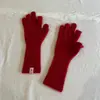 Diseño Estilo Coreano con Guantes de Punto de Lana de Color Sólido para Mujer Otoño e Invierno Cálidos a Prueba de Frío Lindo Dedos Pulgar Flip Hand