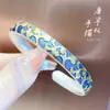 Plata Pura 9999 Esmalte Pintado en Oro Patrón Dinastía Tang Nube Abierta Pulsera Nuevo Estilo Chino Versátil Regalo Atmósfera