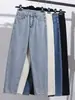 Jeans rectos de tiro alto para estudiantes, nuevo estilo coreano, holgados, estilo retro, pierna ancha, estilo BF Hyuna, pantalones de longitud hasta el suelo