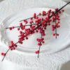Simulação Frutas Vermelhas Planta do Dinheiro Florista Arranjo de Flores Mesa Natal Pequenas Frutas de Azevinho Sementes de Acácias Flores de Ano Novo Preservado