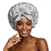 [Gorro de Ducha Monocromático de una Sola Capa] El Popular Gorro de Seda Artificial con Lazo de Cinta de Satén de Amazon
