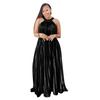 K10449 Amazon Explosiones Moda Transfronteriza Europea y Americana Vestido de Seda con Hombro Descubierto y Sin Mangas para Mujer