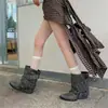 Botines de estilo coreano, nueva colección 2026, botines de moda para otoño con punta redonda, cordones frontales, tacón grueso y color liso, diseñados para mujer