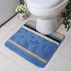Tapete de Piso para Inodoro de Casa Tapete para Pies Inodoro Inodoro Tapete en Forma de U Antideslizante Absorbente Poliéster Estampado Baño Tapete Antideslizante