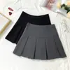 Falda Plisada Gris para Mujer, Falda Corta de Cintura Alta para Primavera y Otoño con un Diseño Elegante, Favorecedora y Versátil, Falda de Corte A Anti-Exposición, Nuevo Modelo 2026