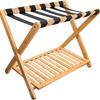 Portaequipaje de Bambú Plegable Soporte para Maletas Portaequipaje de Doble Capa con Estante de Almacenamiento Inferior Estante de Almacenamiento para Habitación de Huéspedes y Dormitorio