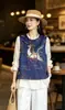 Nova roupa feminina estilo chinês: colete bordado e com contas antigo, nova coleção primavera/outono 2026, top sem mangas retrô
